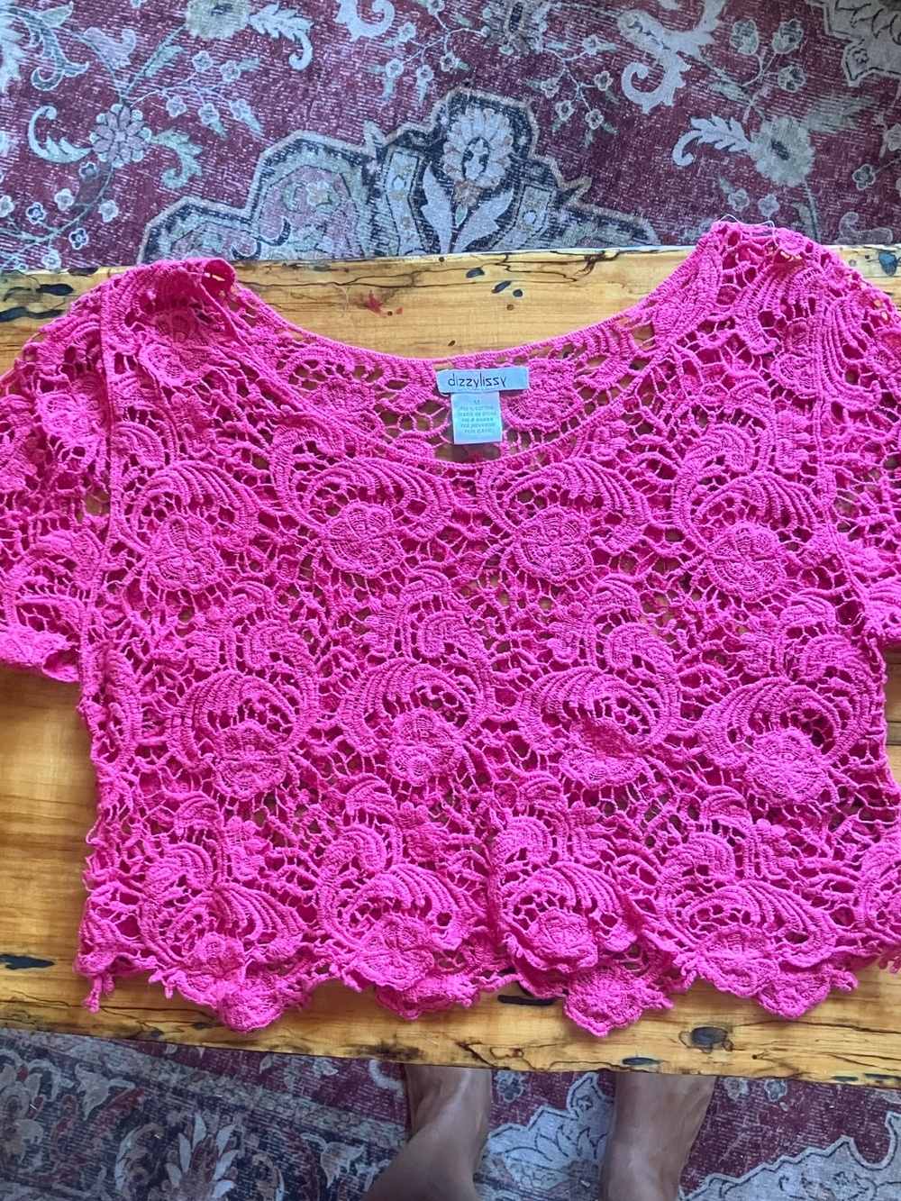 Hot pink lace top